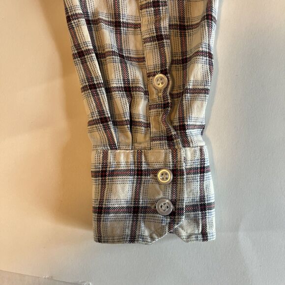 Vintage Abercrombie & Fitch Shirt Boys XL White Red Plaid Long Sleeve Rare Tag - Picture 5 of 11